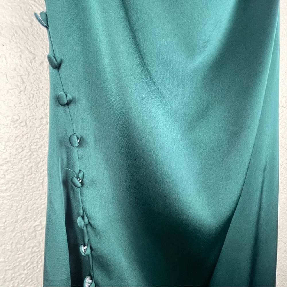 SHEIN SXY Green Midi Draped Backless Split Thigh Cami Dress - Picture 7 of 9